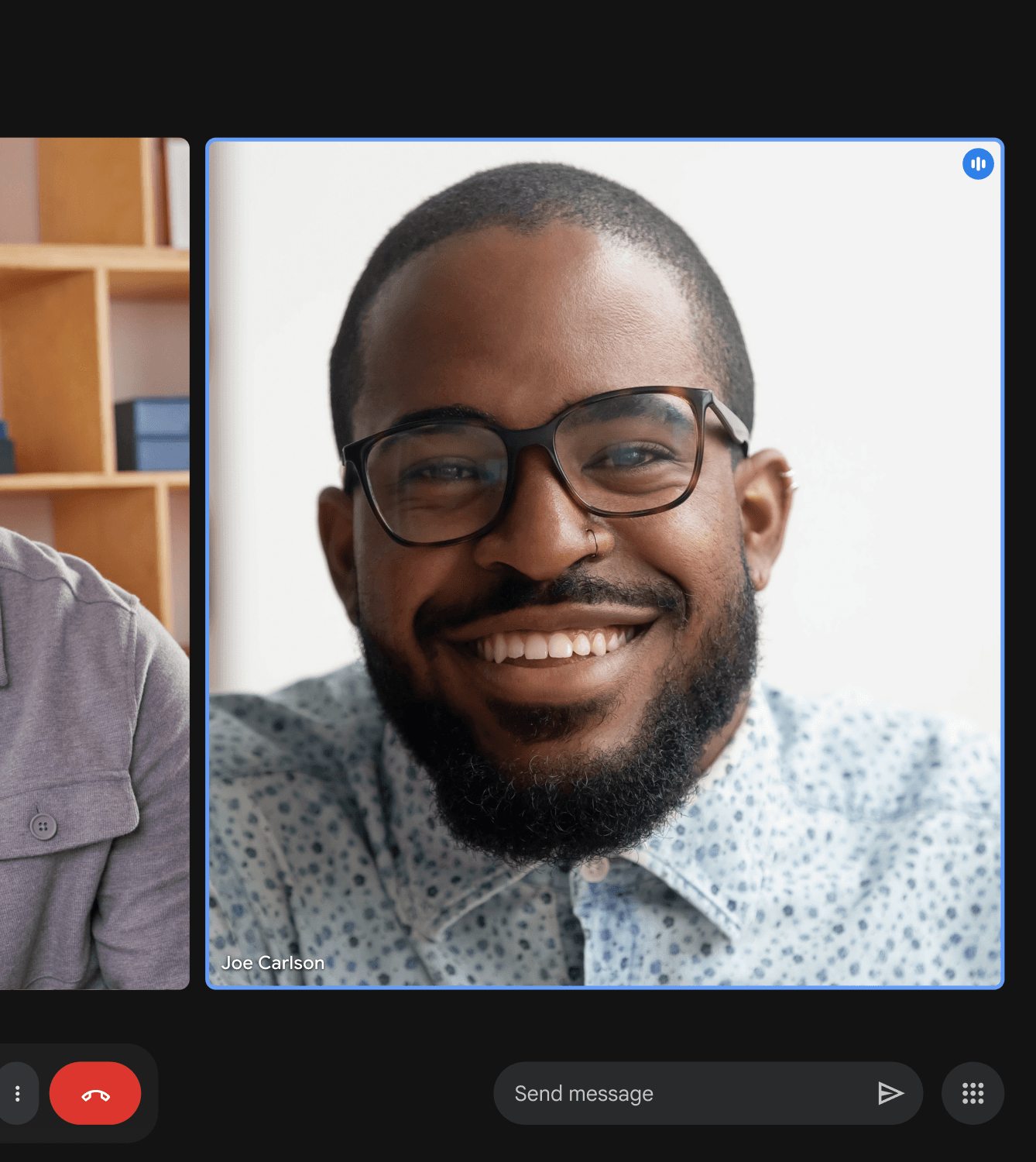 Top rioght corner of Google Meet UI